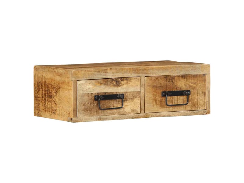  Meuble tv - banc tv - meuble de rangement mural 60x30x19 cm bois massif de manguier brut  - Conforama D