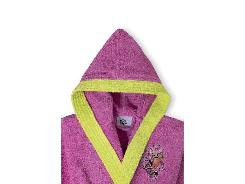  Peignoir de bain enfant interbaby taille 14 ans - fuchsia - coton éponge 00515-T14-28 - Conforama D