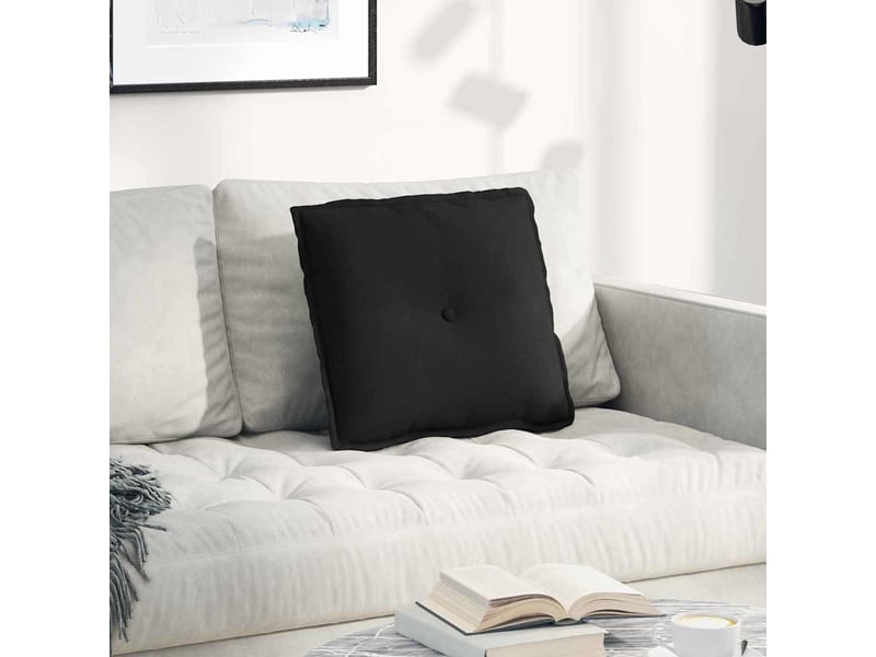 Coussin de dos, coussin de dossier noir 50 x 45 cm tissu en microfibre cf54840 - Conforama B