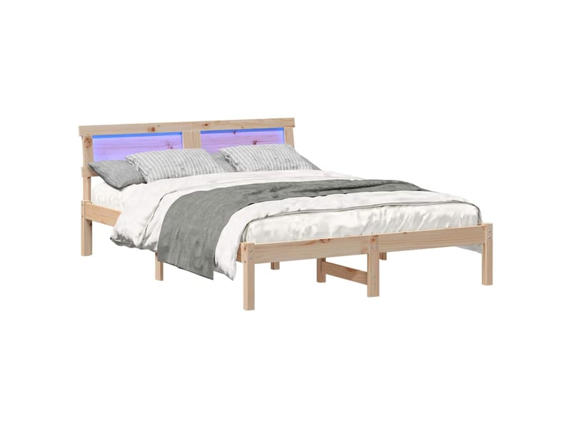 Lit double- lit adulte -  cadre de lit avec tête de lit marron 120 x 190 cm pin massif  - Conforama B