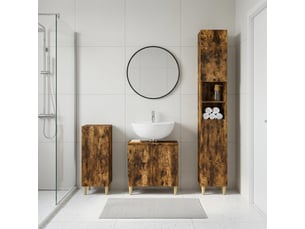 Ensemble de meuble de salle de bain 3 pièces arnhem chêne fumé cf63317