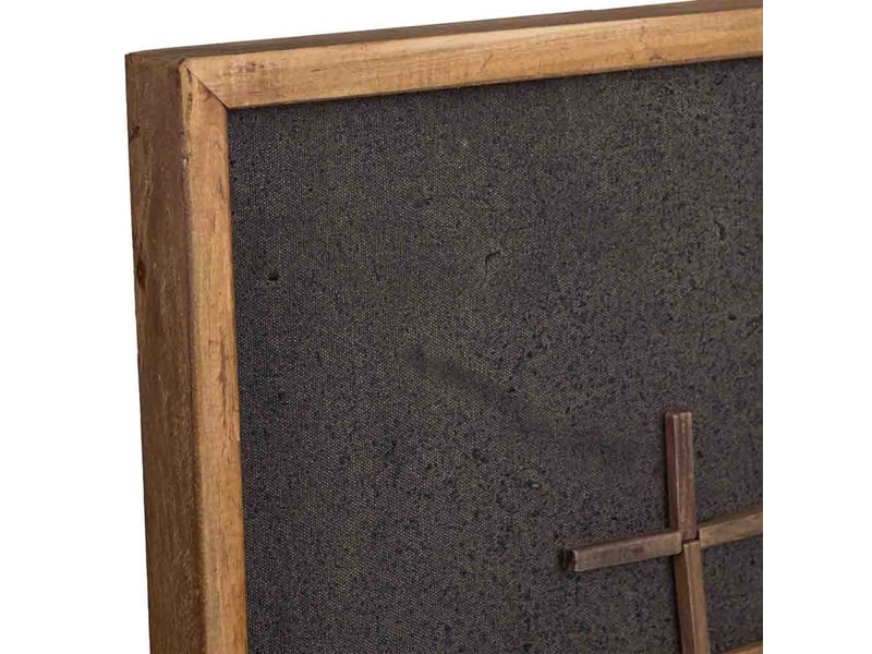  Tableau en bois recyclé fait main relief noir et brun 62x4x62 cm h  - Conforama E