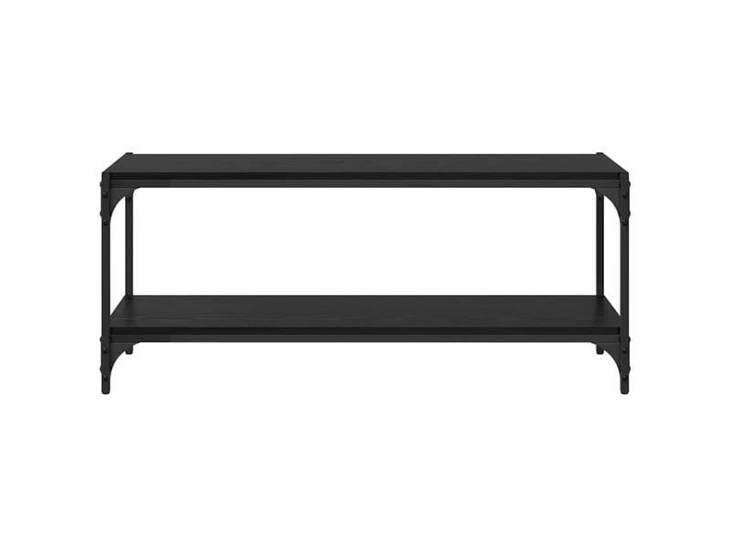  Meuble tv - banc tv - meuble de rangement chêne noir 100x33x41cm bois d'ingénierie et fer  - Conforama E
