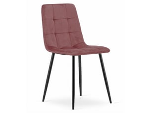 Lot de 2 chaises kara en velours rose antique et métal noir