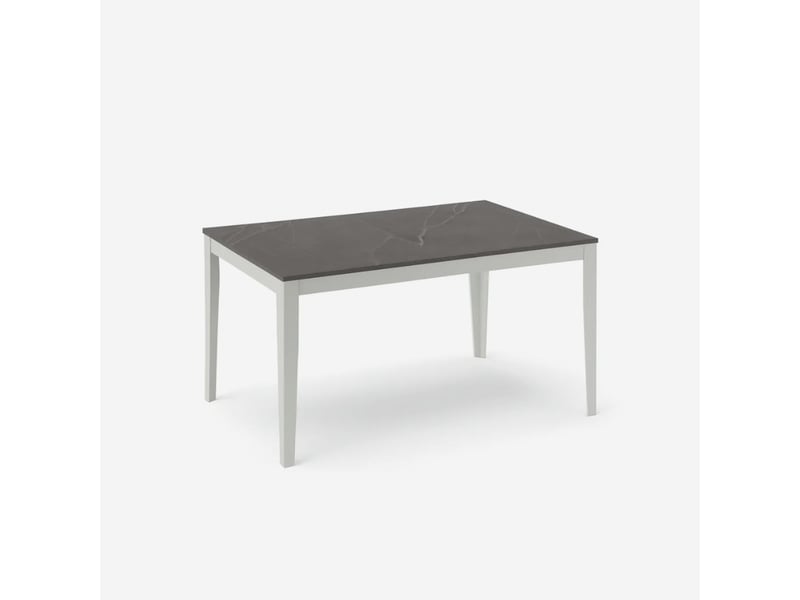 Table de salle à manger extensible avec piètement blanc 156316x90 moon - gris - Conforama A