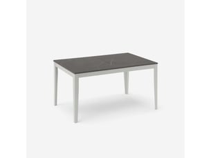 Table de salle à manger extensible avec piètement blanc 156316x90 moon - gris