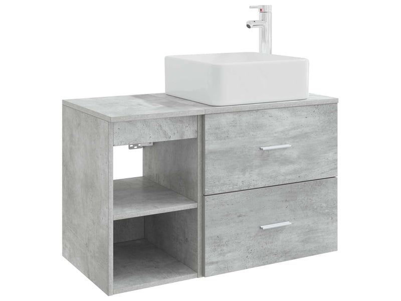  Ensemble de mobilier de salle de bain 2 pcs gris béton shl6594  - Conforama A