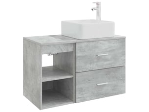 Ensemble de mobilier de salle de bain 2 pcs gris béton shl6594