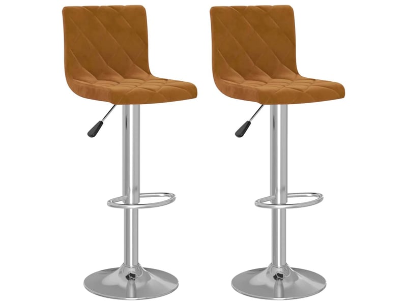  Lot de 2 tabouret de bar, chaise de bar marron velours shl1539  - Conforama A