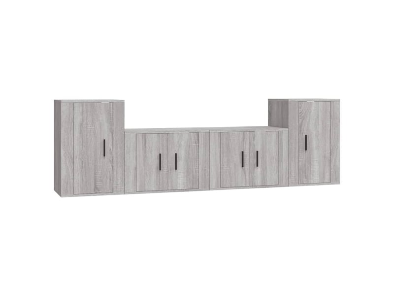  Ensemble de meubles tv 4 pcs sonoma gris bois d'ingénierie shl49941  - Conforama A