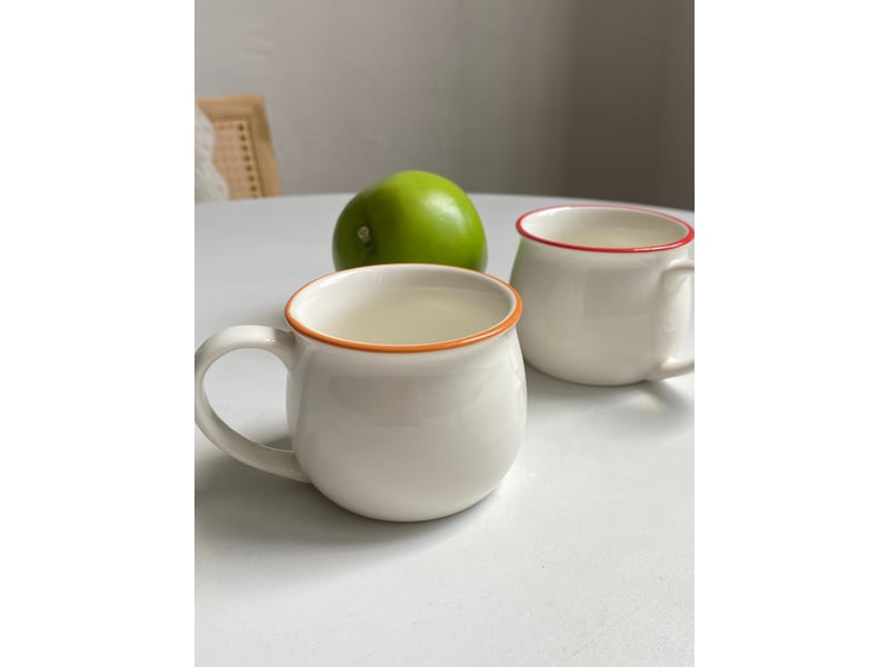  Tasse à bord rouge et orange, 170 ml  - Conforama C