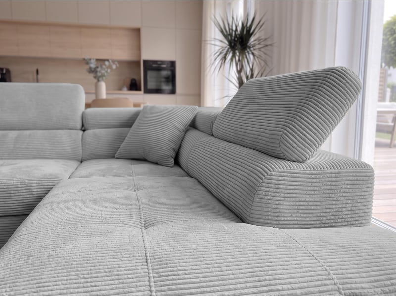 Canapé convertible konak 276 cm avec coffre et têtières – gris clair Konak - Conforama D