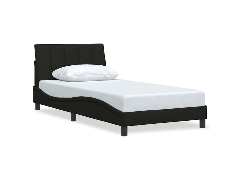  Lit simple- lit adulte -  cadre de lit sans matelas hanko noir 100x200 cm tissu  - Conforama A