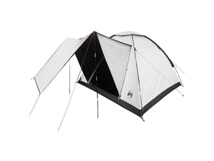 Tente de camping 4 personne blanc occultant polyester et acier