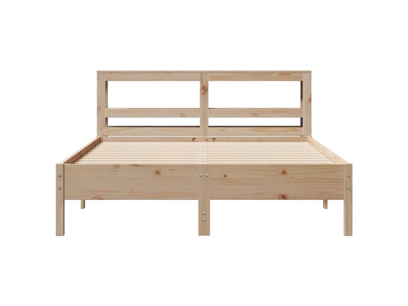  Lit double- lit adulte -  cadre de lit sans matelas 140x200 cm bois massif de pin  - Conforama C