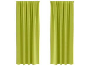 Lot de 2 rideaux occultants, rideaux black-out avec anneaux vert 260 x 140 cm cf44819