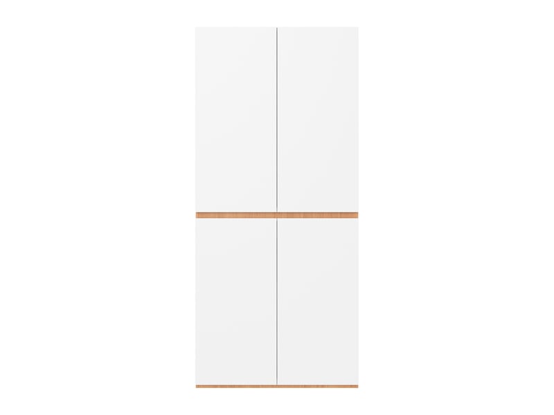  Armoire haute 90 x 50 x 200 cm, tiroir à bijoux, 4 portes, 1 tringle à vêtements, 2 tiroirs, chêneblanc Bliss Lite - Conforama A