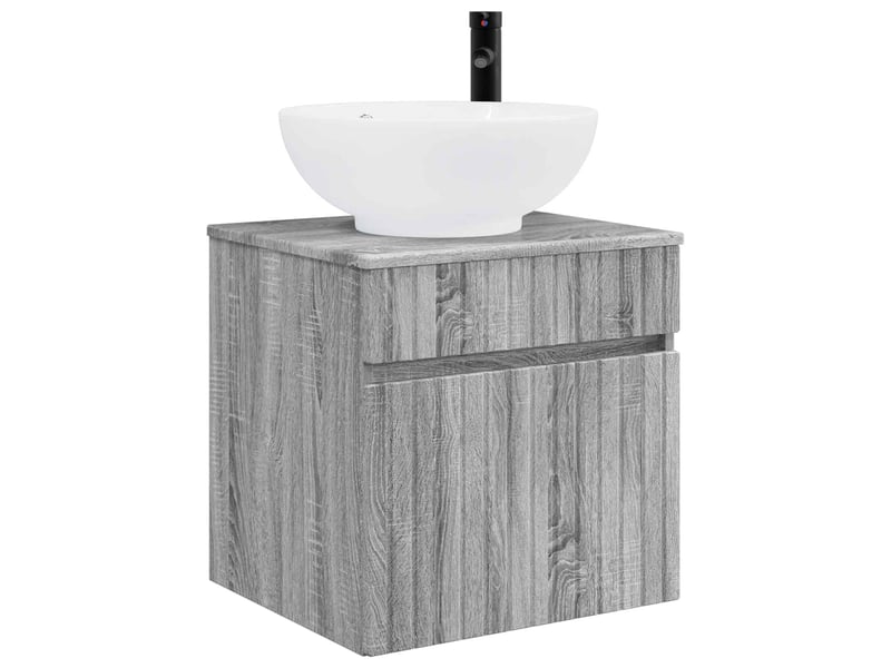 Meuble de lavabo mural, rangement salle de bain sonoma gris 49x44.5x66.5 cm - Conforama A