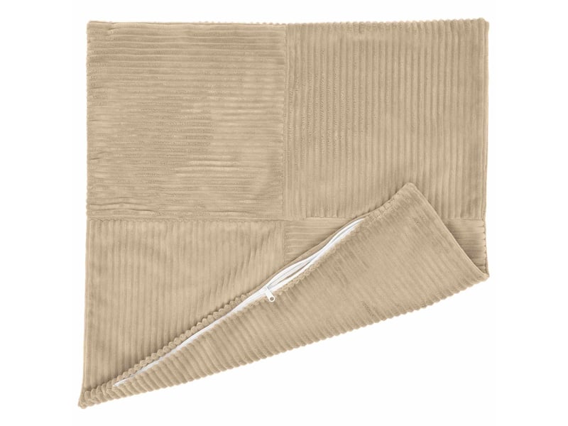  Lot de 6 housses de coussin almelo taupe 70 x 70 cm velours côtelé cf49895  - Conforama C