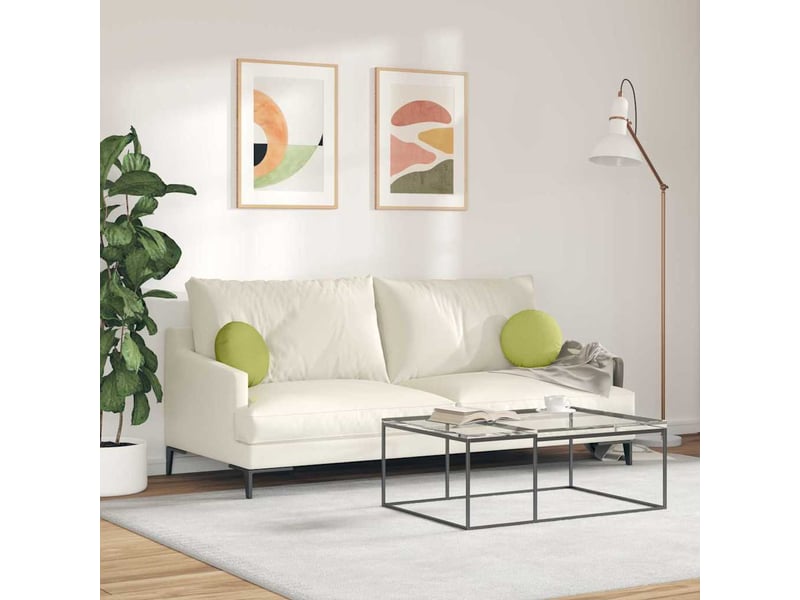  Lot de 2 coussins de siège, coussins décoratifs tissu vert clair ø30 x 13 cm cf59868  - Conforama D