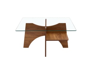 Table basse carré(e) coloris marron LPOSPI - 80 cmx80 cm