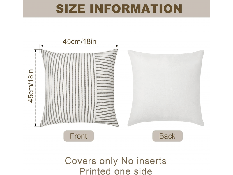  Lot de 2 housse de coussin - 16 x 16 cm, 2, beige patchwork  - Conforama B