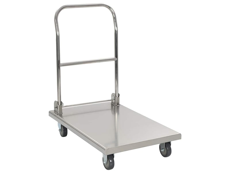  Desserte de cuisine, chariot à plateforme argenté 82x53x86 cm acier inoxydable  - Conforama B