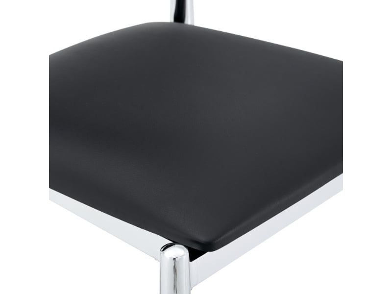  Ensemble de 2 chaises modernes – dossier demi-cercle, assise cuir pu, pieds métal, 80 cm – élégantes et robustes  - Conforama E
