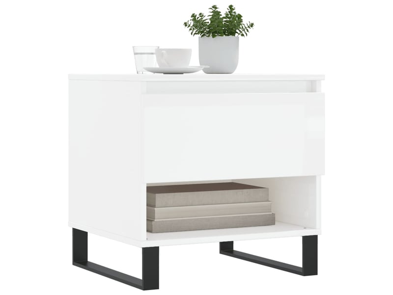  Tables basses 2 pcs - table de salon - table à thé blanc brillant 50x46x50cm bois d'ingénierie  - Conforama C
