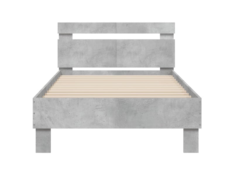  Lit simple- lit adulte -  cadre de lit sans matelas avec tête de lit gris béton 100x200cm  - Conforama D