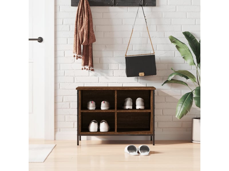  Meuble à chaussures, armoire à chaussures chêne brun 4 compartiments  - Conforama B