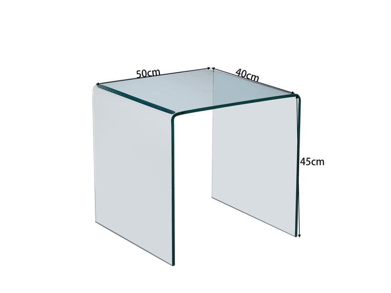  Table d’appoint 50x40x45 cm en verre trempé transparent  - Conforama C