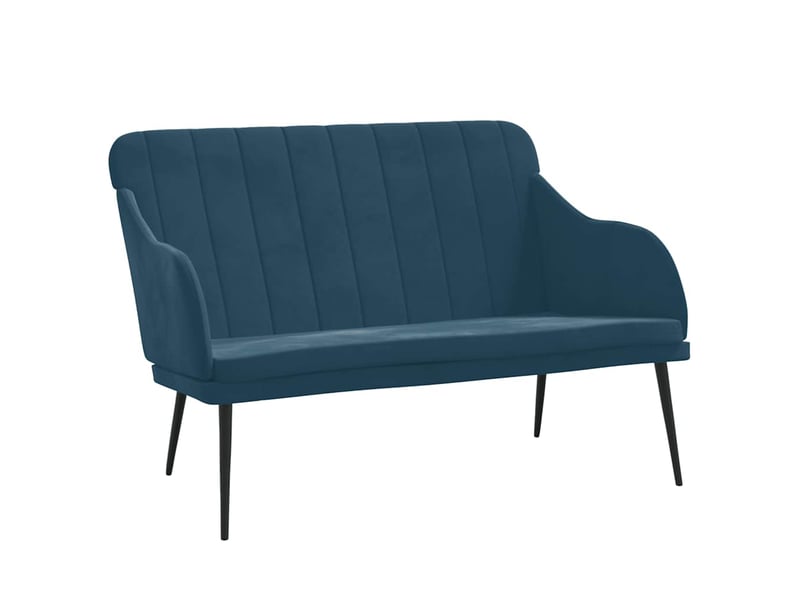  Banc, canapé 2 places bleu 110x76x80 cm velours shl58344  - Conforama A