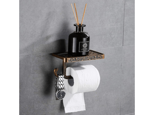 Porte-papier toilette mural, porte-rouleau de téléphone portable, support de rangement pour boîte à mouchoirs de style européen (doré)