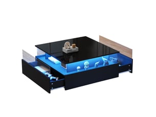 Table basse carré(e) coloris noir <strong>HAUSS SPOLE</strong> <strong></strong> - 70 cmx70 cm