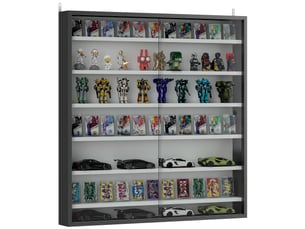 Vitrine murale en bois avec étagères réglables et 2 portes coulissantes en verre 80 x 9,5 x 83 cm noir