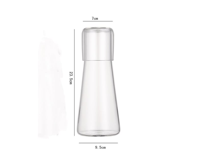 Ensemble de carafe à eau transparente avec gobelet en verre pour table de nuit 850ml - Conforama B