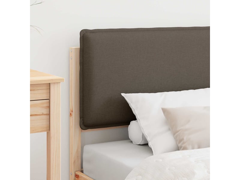 Lit simple- lit adulte - cadre de lit avec tête de lit rembourrée taupe 100 x 200 cm - Conforama B
