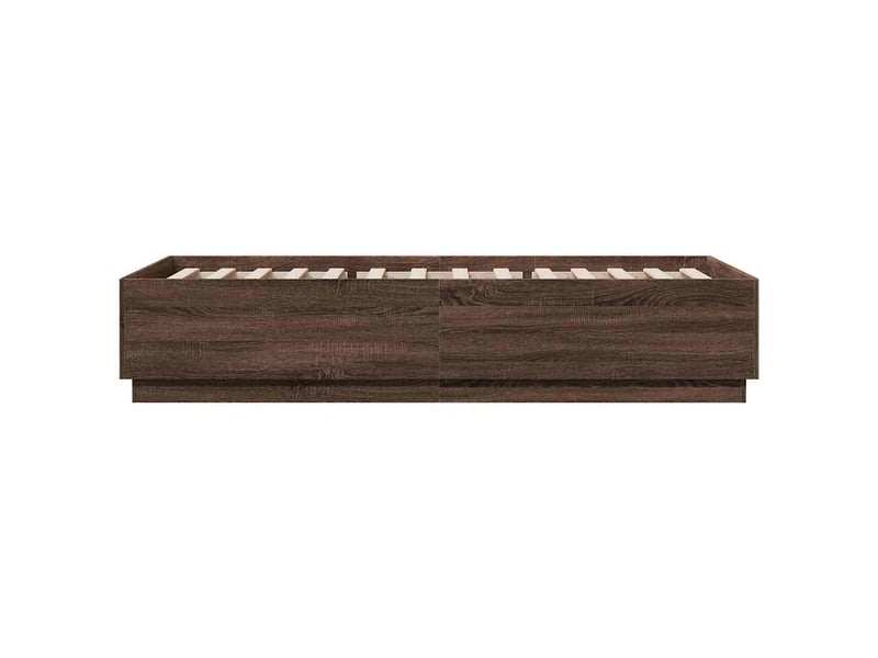  Lit simple- lit adulte -  cadre de lit sans matelas chêne marron 100x200 cm  - Conforama D