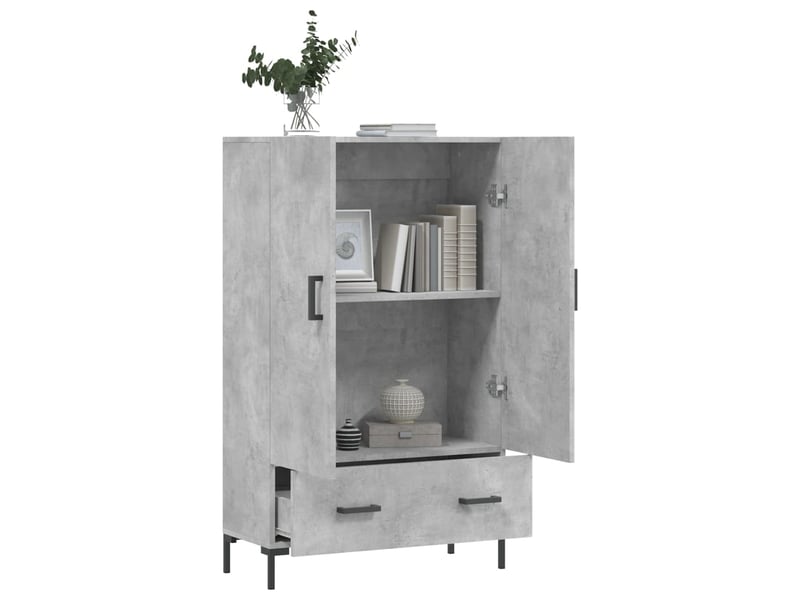  Buffet haut - bahut - meuble de rangement gris béton 69,5x31x115 cm bois d'ingénierie  - Conforama D