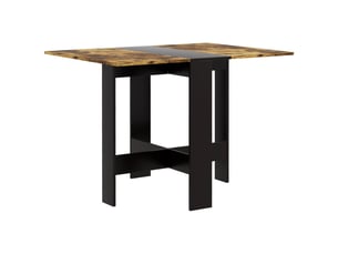 Table de salle à manger pliante, table de cuisine avec rallonges rabattables pour petits espaces, 103 x 76 x 73,5 cm, noir et marron rustique