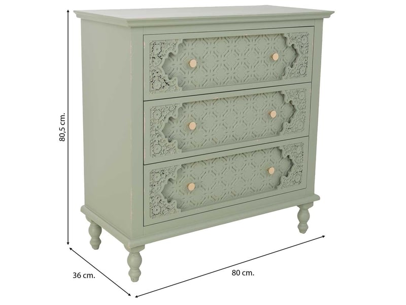  Commode en bois vert 80x36x80,5 cm h  - Conforama C