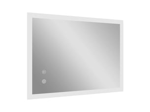 Miroir de salle de bain led antibuée avec 3 couleurs et luminosité réglable, en métal et verre, 80 x 60 x 3 cm