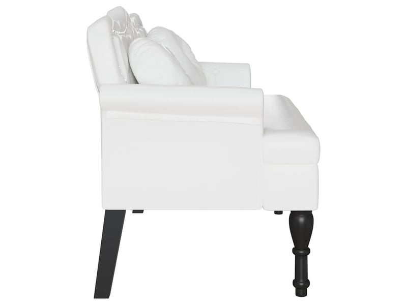 Banc chesterfield, canapé 2 places blanc 120,5x65x75 cm simili cuir - Conforama E