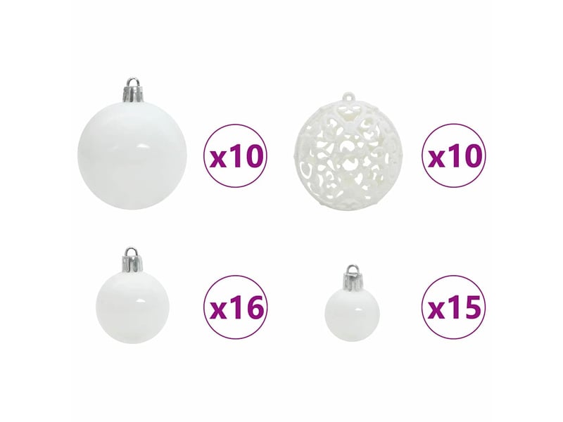  Ensemble de boules de noël 120 pcs 300 led blanc chaud ø 6 cm  - Conforama E
