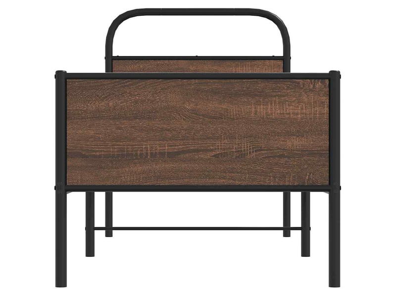 Lit simple- lit adulte - cadre de lit sans matelas 80x200cm chêne marron bois ingénierie - Conforama D