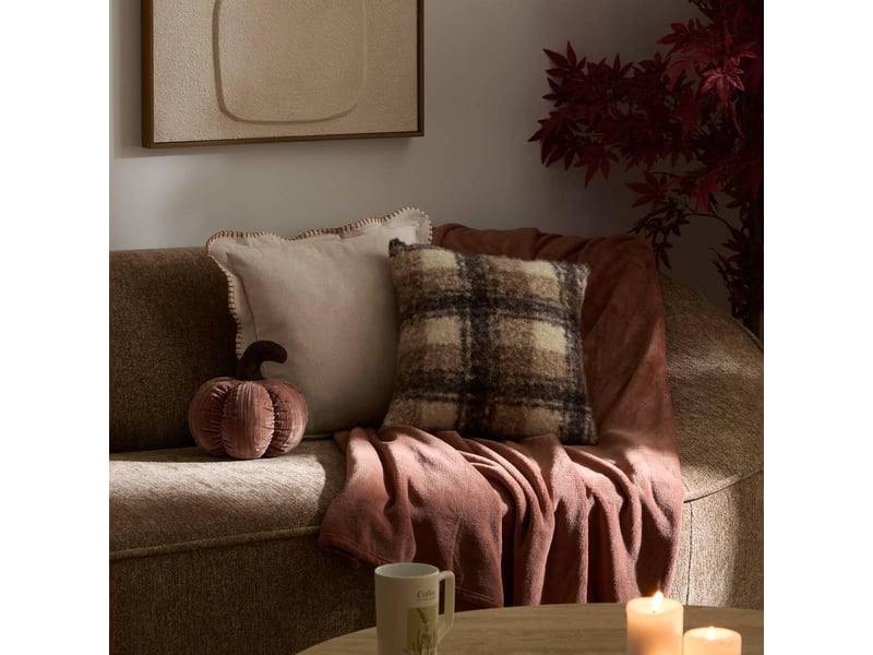  Coussin automne carré 40x40cm beige AUTOMNE - Conforama E