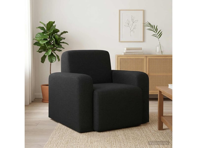  Vidaxl fauteuil noir tissu  - Conforama B