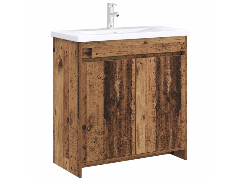  Meuble sous lavabo de salle de bain, commode bois ancien shl7387  - Conforama C