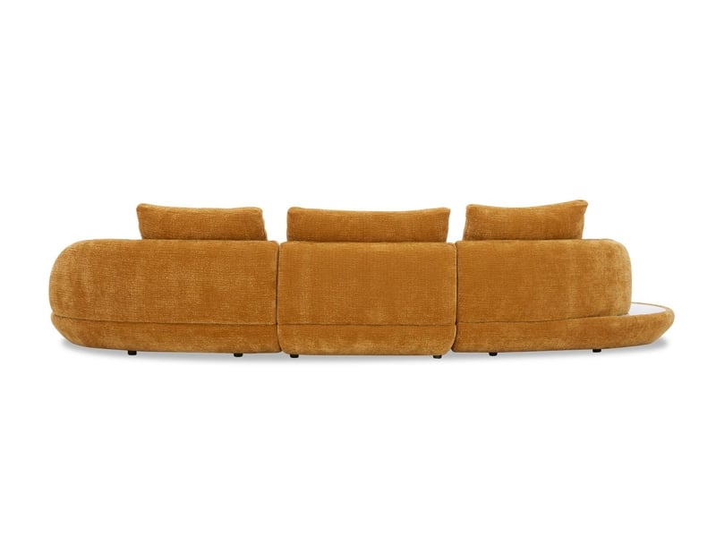  Canapé 4 places en velours tissé moutarde darius DARIUS - Conforama E